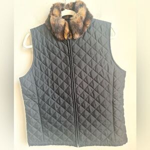 Vintage Ralph Lauren Quilted Vest Fur Vest Jacket Y2K S
